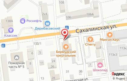 Кафе Бермудский треугольник на Сахалинской улице на карте