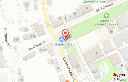 Магазин Всё для быта на улице Есенина на карте