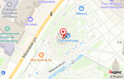 Сеть паназиатских кафе Dim Sum & Co на метро Охотный ряд на карте