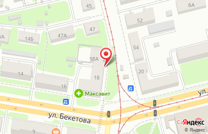 Продуктовый магазин на улице Бекетова 18 на карте