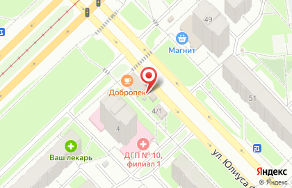 Магазин ЦветоBAZA на улице Юлиуса Фучика на карте