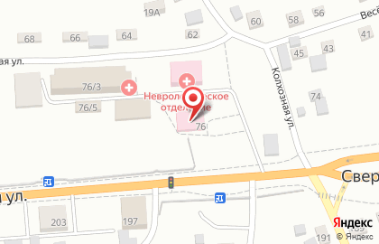 Больница №3 на Свердловской улице, 76 на карте