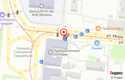 Киоск фастфудной продукции на площади Карла Маркса на карте