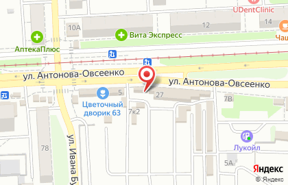 Дачный дом на улице Антонова-Овсеенко на карте