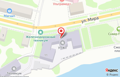 Филиал ПГУПС Ухтинский техникум железнодорожного транспорта на карте