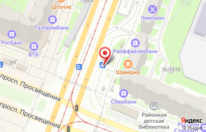 Магазин хлебобулочных изделий на проспекте Энгельса, 141а на карте