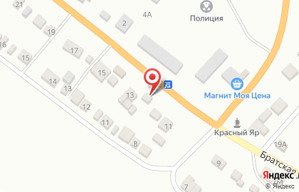 Продовольственный магазин Светлана на Братской улице на карте