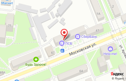 Отделение Промсвязьбанка на Московской улице на карте