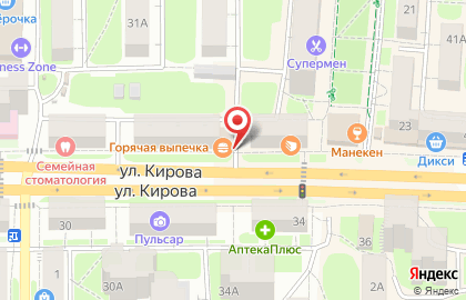 Магазин горячей выпечки горячей выпечки на улице Кирова на карте
