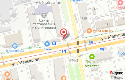Киоск по продаже фастфудной продукции АйлавШавермаЕкб на площади 1905 года на карте