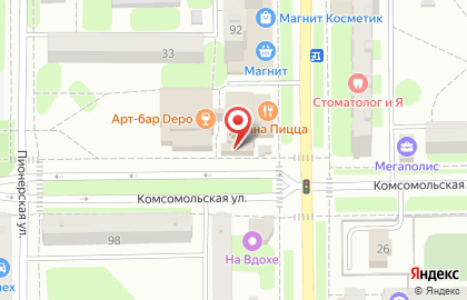 Продовольственный магазин на улице Ленина на карте