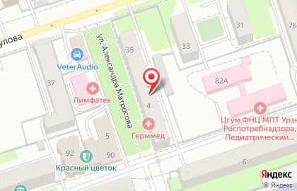 Наркологическая клиника Ориентир на улице Александра Матросова на карте