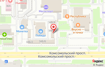 Магазин Красное & Белое на Комсомольском проспекте, 34б/5 на карте