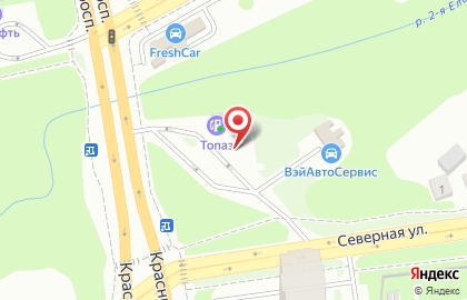 АЗС Топаз в Заельцовском районе на карте