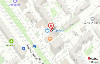 ТЦ Дружба на проспекте Дружбы на карте
