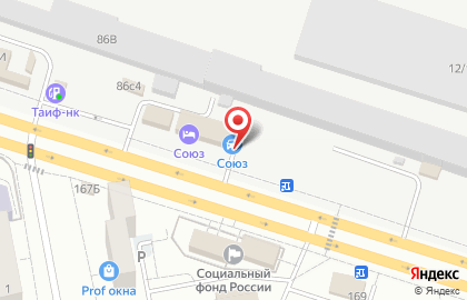 Автомойка Союз в Центральном районе на карте