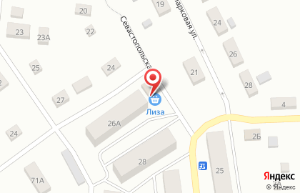 Продуктовый магазин Лиза на Севастопольской улице на карте