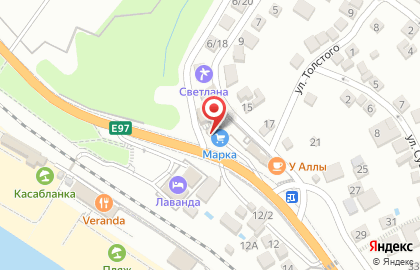 Мини-маркет Марка в Лазаревском районе на карте