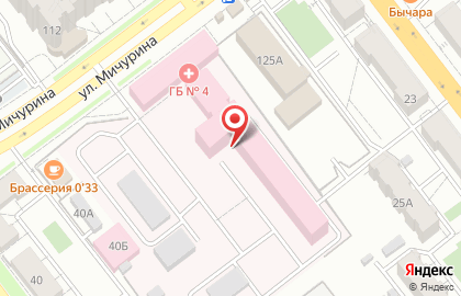 Городская больница №4 в Октябрьском районе на карте