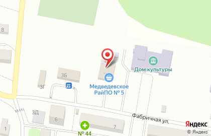 Сеть продуктовых магазинов на Фабричной улице на карте