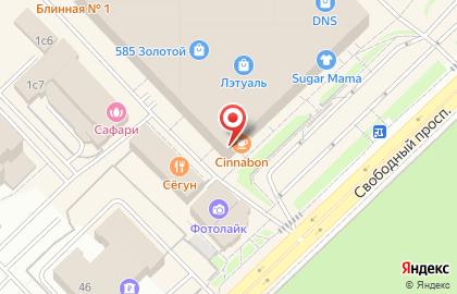 Кафе-пекарня Синнабон на Телевизорной улице на карте