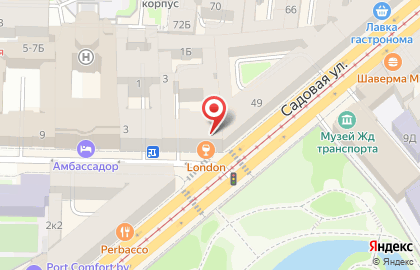 Кафе-бар LONDON Pub на проспекте Римского-Корсакова на карте