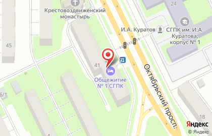 Столовая Студенческая на Октябрьском проспекте на карте