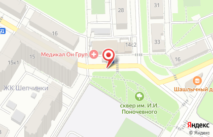 Киоск по продаже фруктов и овощей, г. Подольск на Пионерской улице на карте