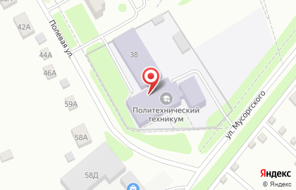 Профессиональное училище №8 на улице Мусоргского на карте