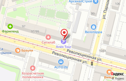 Туристическое агентство Anex Tour на Революционной улице на карте