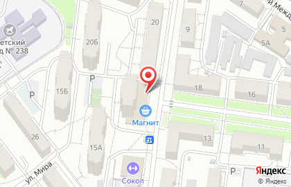 Супермаркет Гроздь на улице Мира на карте