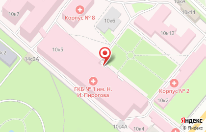 Городская клиническая больница №1 им. Н.И. Пирогова в Москве на карте