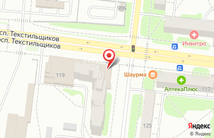 Супермаркет Высшая лига на проспекте Текстильщиков, 119 на карте