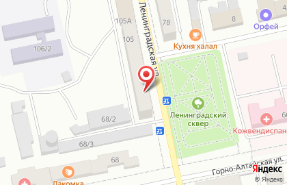 Магазин колбасных изделий на улице Ленинградской на карте