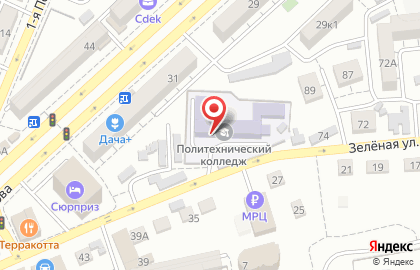 Астраханский государственный политехнический колледж на Зелёной улице на карте