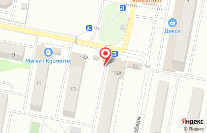 Магазин и киоск молочной продукции на улице Победы на карте