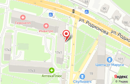 Ломбард Гранд Голд на улице Родионова на карте