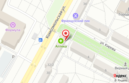 Продуктовый магазин Енисей в Центральном районе на карте