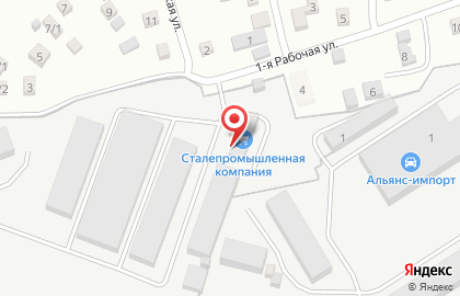 Торгово-производственная компания Сталепромышленная компания на 1-ой Рабочей улице на карте