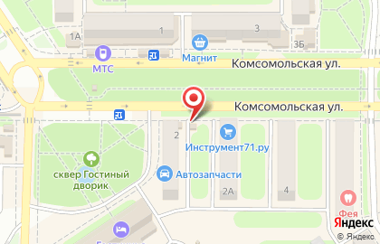 Киоск по продаже печатной продукции на Комсомольской на карте