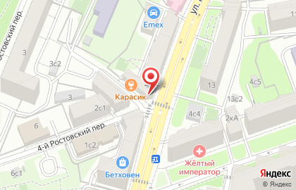Идиллия в 4-м Ростовском переулке на карте