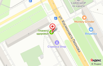 Аптека Планета Здоровья на улице Космонавта Леонова, 60 на карте