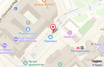 Подземный паркинг Охотный Ряд на карте