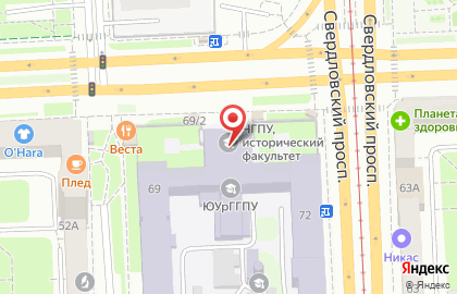 Челябинский государственный педагогический университет в Центральном районе на карте