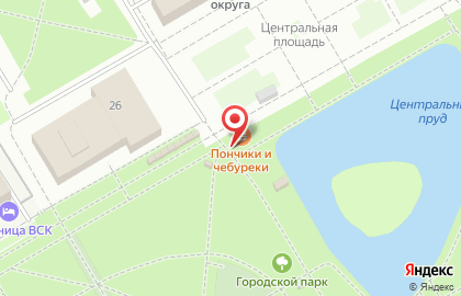 Киоск по продаже пончиков и чебуреков на улице Маршала Жукова на карте
