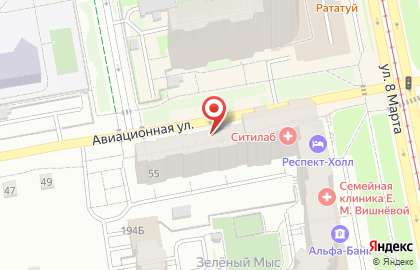 Драйв на Авиационной улице на карте