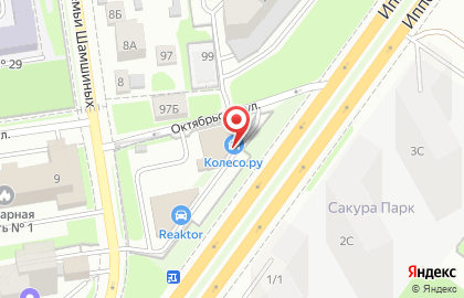 Шинный центр Колесо на улице Семьи Шамшиных на карте