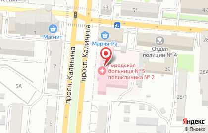 Городская больница №5, г. Барнаул на проспекте Калинина на карте