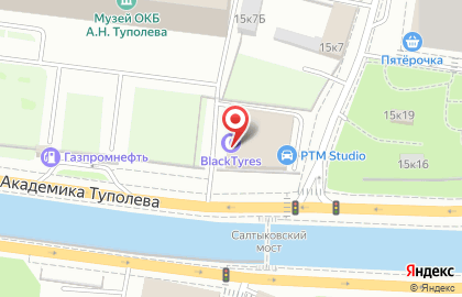 Шинный центр Blacktyres.ru на набережной Академика Туполева на карте