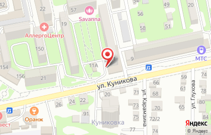 Магазин колбасных изделий Дубки на улице Куникова на карте